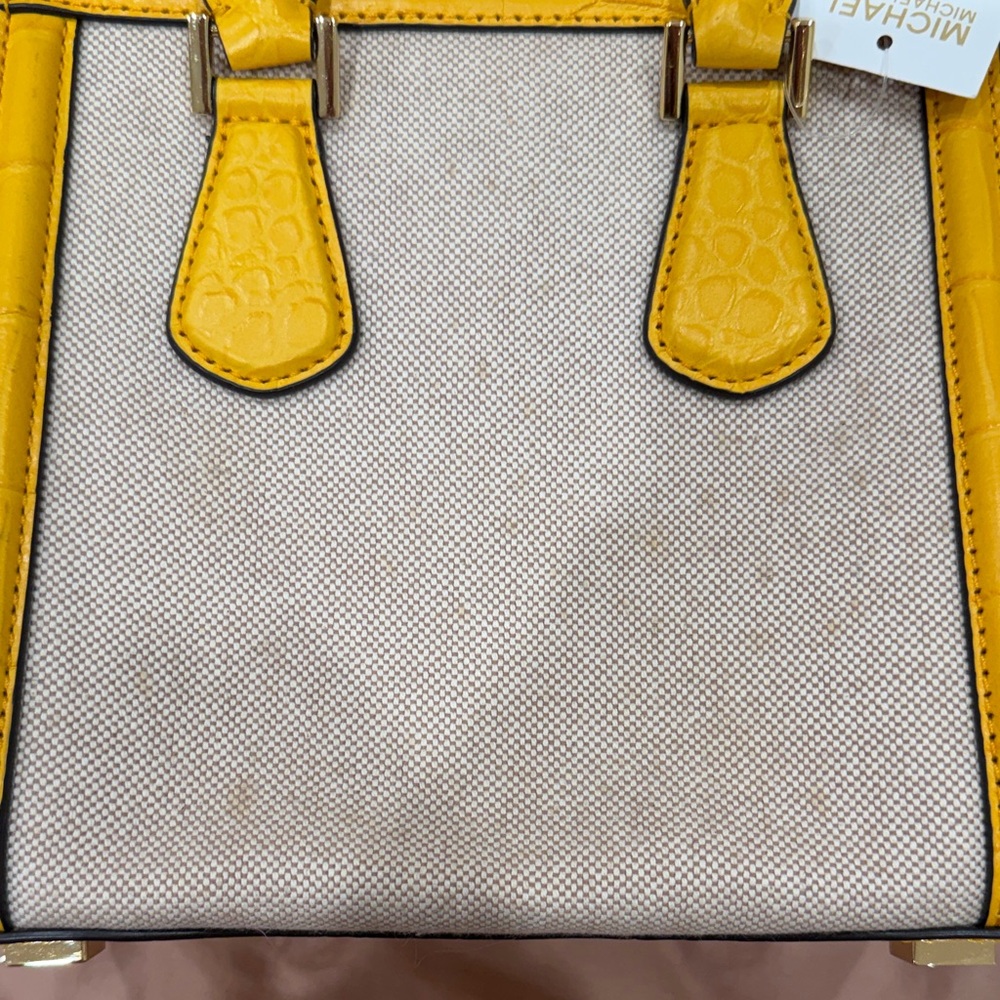 NWT Michael Kors Yellow and Canvas Satchel - Picture 6 of 7